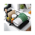 Dish Drying Rack for Kitchen Counter, Stainless Steel Sink Organization and Storage Essentials with Cutlery Holder, Home and Appartment Decor, , Black