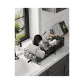 Large Dish Drying Rack - Extendable Dish Rack, Multifunctional Dish Rack for Kitchen Counter, Anti-Rust Dish Drainers with Cutlery & Cup Holders