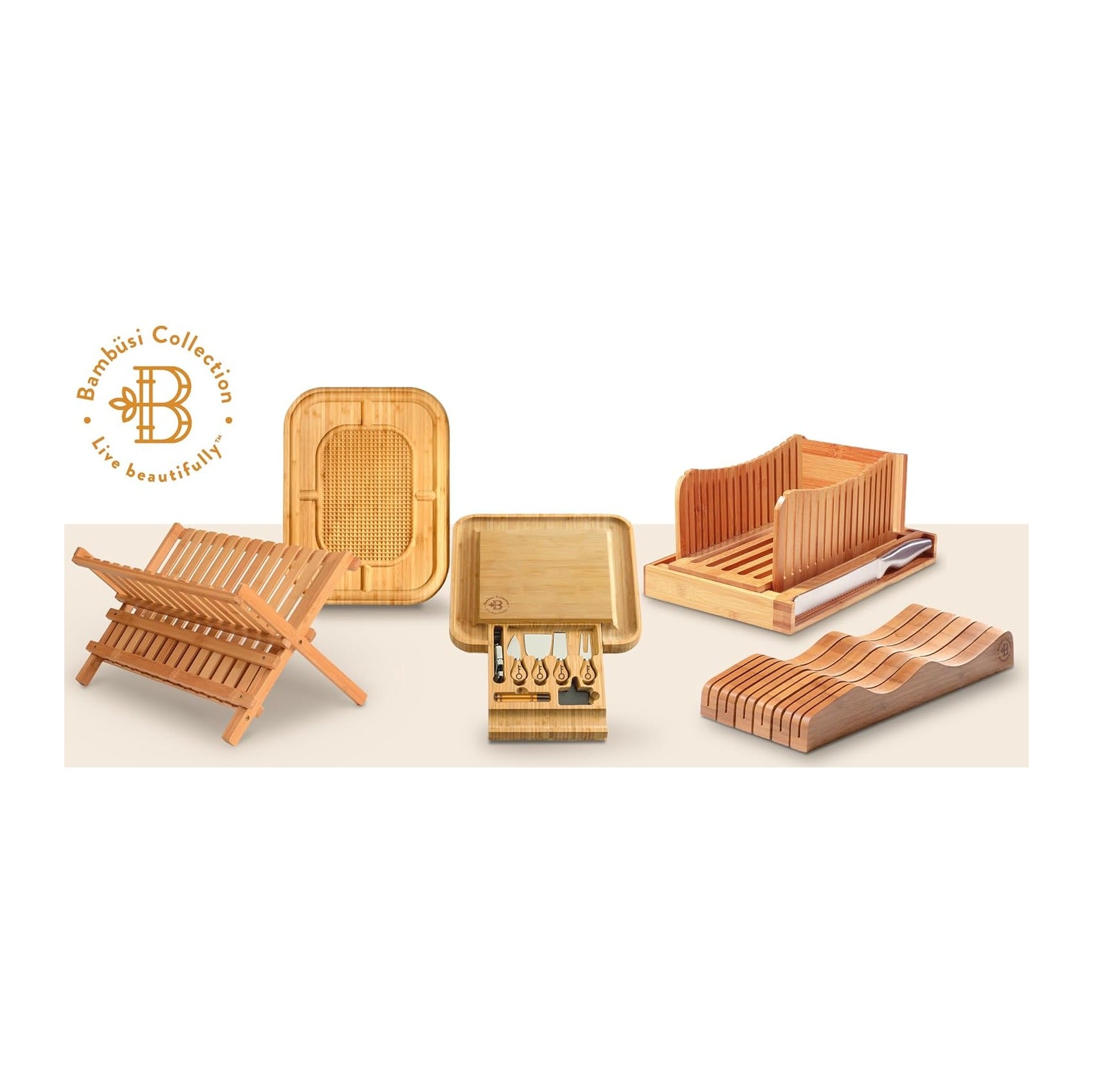 Dish Drying Rack - Collapsible Bamboo 2 Tier Foldable Wooden Dish Drainer for Countertop, Plates Cups Bowls Utensils, Eco Friendly Folding Bamboo Dish Rack for Kitchen Home