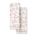 Woodland Harvest Jacquard Mushrooms Kitchen Towel 2-Pack Set, 100% Cotton with Absorbent Honeycomb Texture, Decorative Kitchen Towels, Brown, 16"X28"
