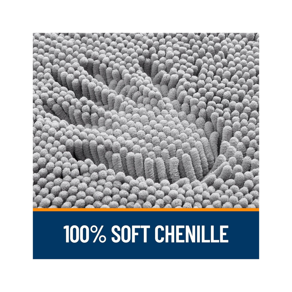 Bathroom Rugs 30x20, Extra Soft Absorbent Chenille Bath Rugs, Rubber Backing Quick Dry, Machine Washable Bath Mats for Bathroom Floor, Tub and Shower, Home Decor Accessories, Grey