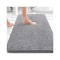 Bathroom Rugs 30x20, Extra Soft Absorbent Chenille Bath Rugs, Rubber Backing Quick Dry, Machine Washable Bath Mats for Bathroom Floor, Tub and Shower, Home Decor Accessories, Grey